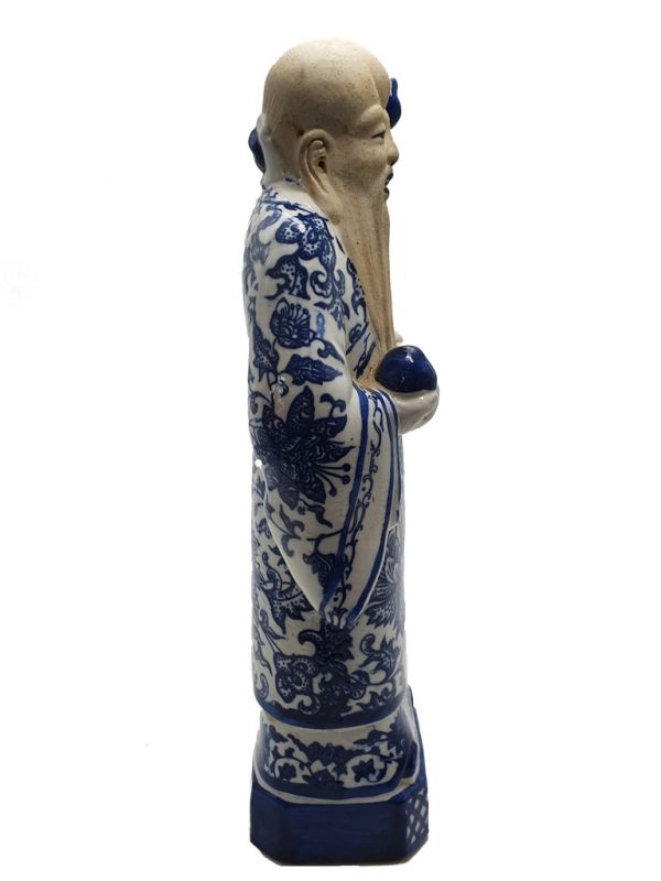 Chinese Blue and White porcelain Statue Acestor 4