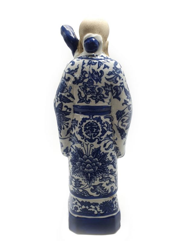 Chinese Blue and White porcelain Statue Acestor 5