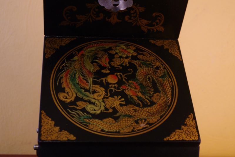 Chinese Box Dragon and Phoenix Black 5