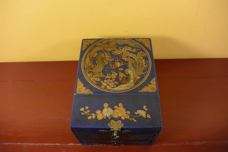 Chinese Box - Dragon and Phoenix - Blue 4