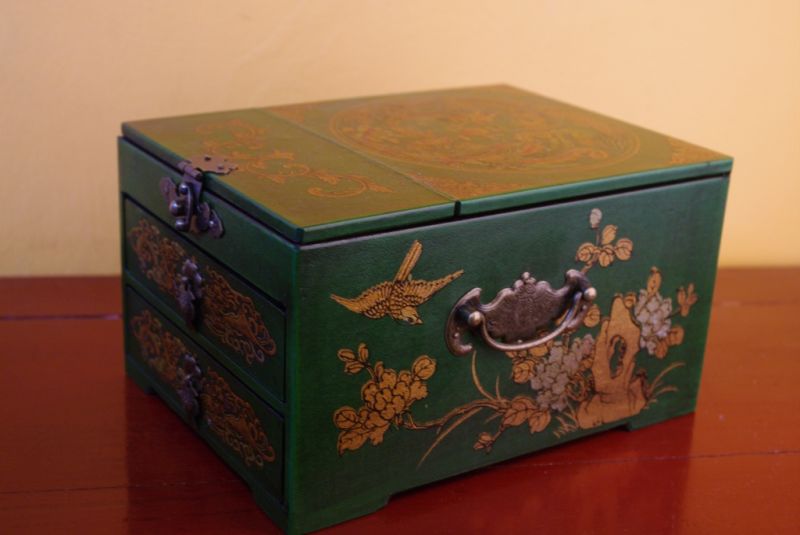 Chinese Box Dragon and Phoenix Green 2