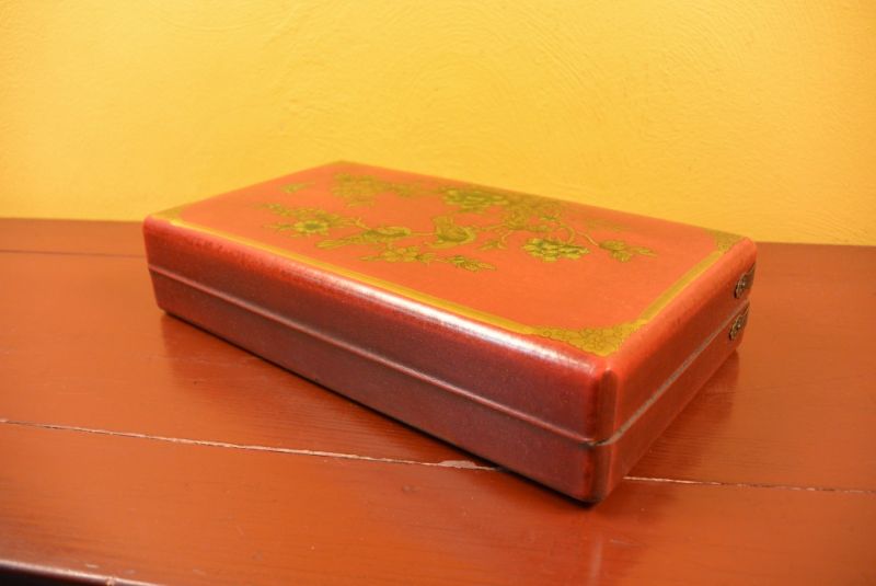Chinese Box rot mit Vögeln und Abakus 5