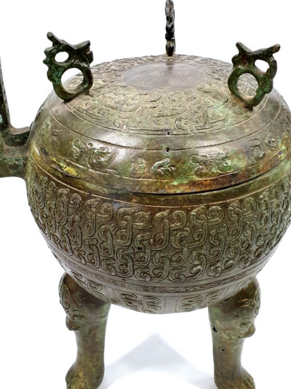 Chinese Bronze Box - Incense burner covered 2