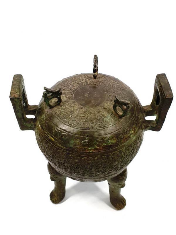 Chinese Bronze Box - Incense burner covered 3