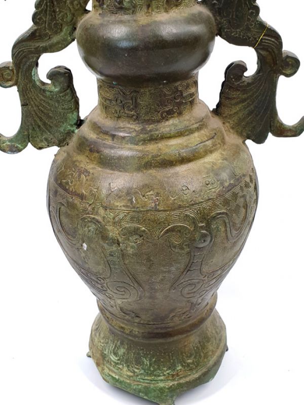 Chinese bronze vase - Double Phoenix 3