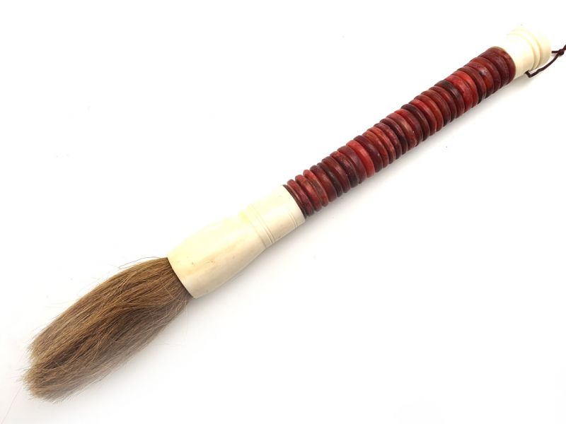 Chinese Brush in Stone Purple Discs Jade 1