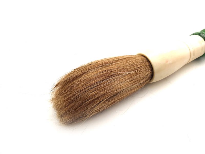 Chinese Brush in Stone Round Green 3