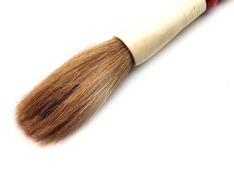 Chinese Brush in Stone Round Light red 2