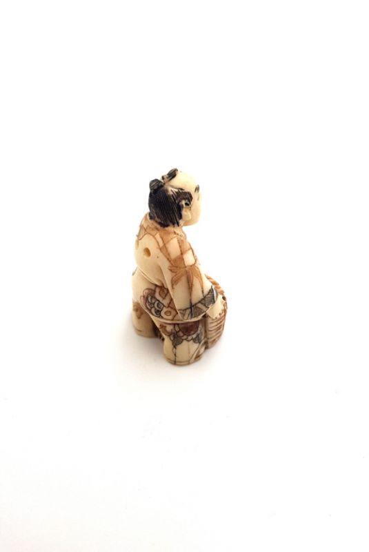 Chinese Buffalo Bones Netsuke - Chinese peasant 2