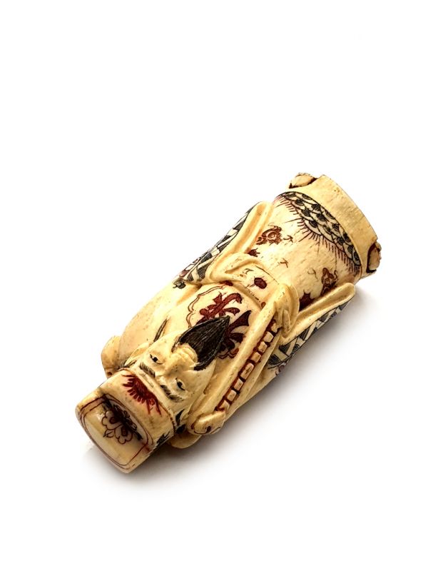 Chinese Buffalo Bones Netsuke - Confucius 4