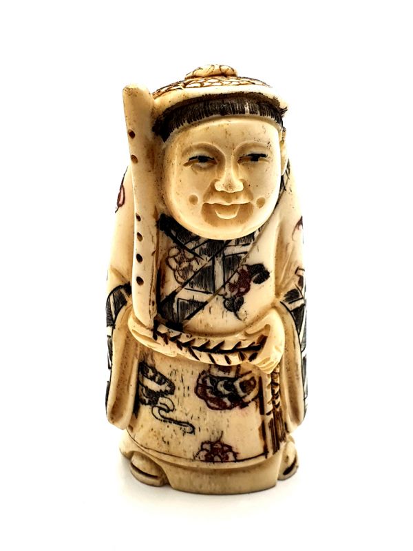 Chinese Buffalo Bones Netsuke - The Japanese peasant 1