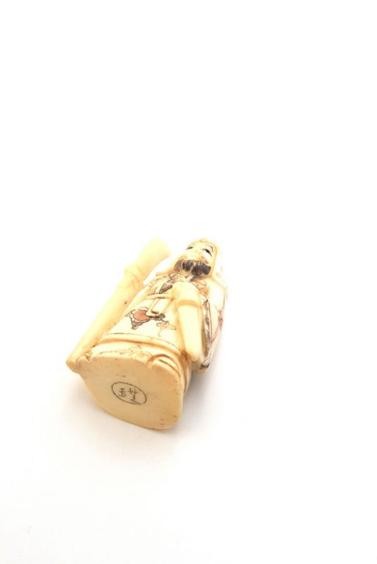 Chinese Buffalo Bones Netsuke - Warrior 2 4