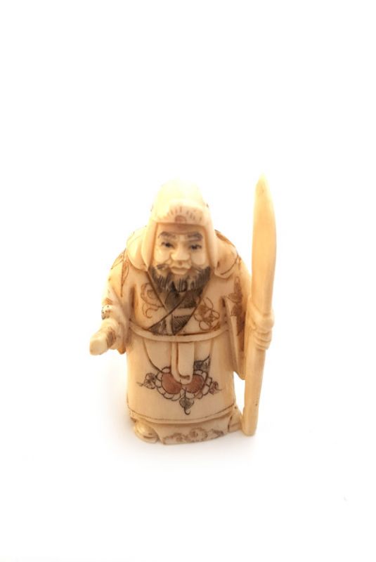 Chinese Buffalo Bones Netsuke - Warrior 1