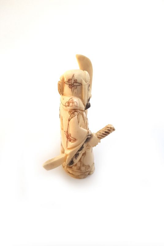 Chinese Buffalo Bones Netsuke - Warrior 2