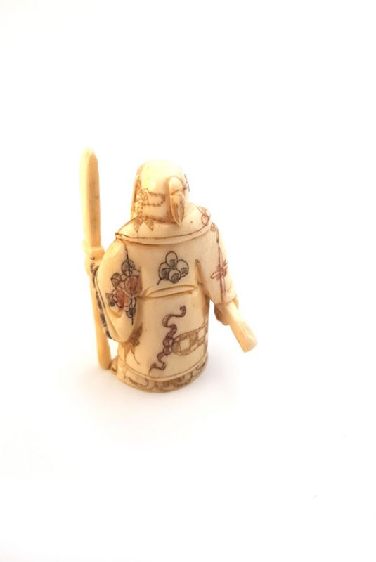 Chinese Buffalo Bones Netsuke - Warrior 3