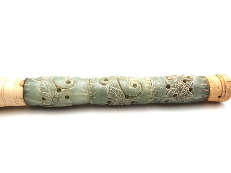 Chinese Calligraphy Brush in Stone Jade carved 4