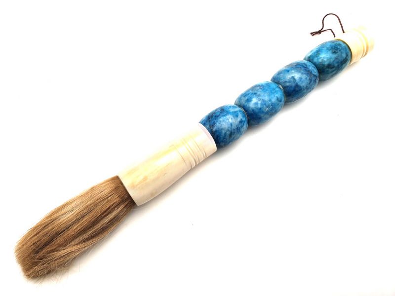 Chinese Calligraphy Brush - Oval Stone - Sky blue 1