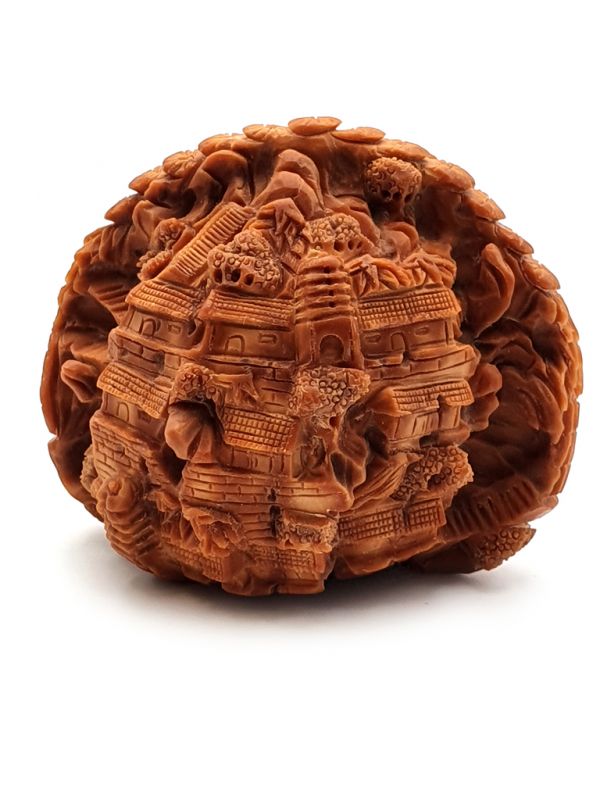 Chinese Carved Walnut - Chinese village 1
