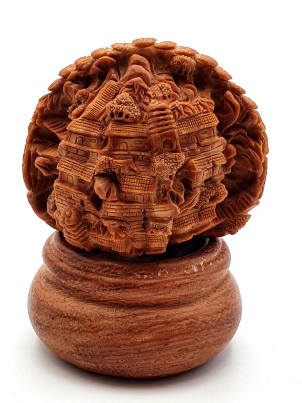 Chinese Carved Walnut - Chinese village 2