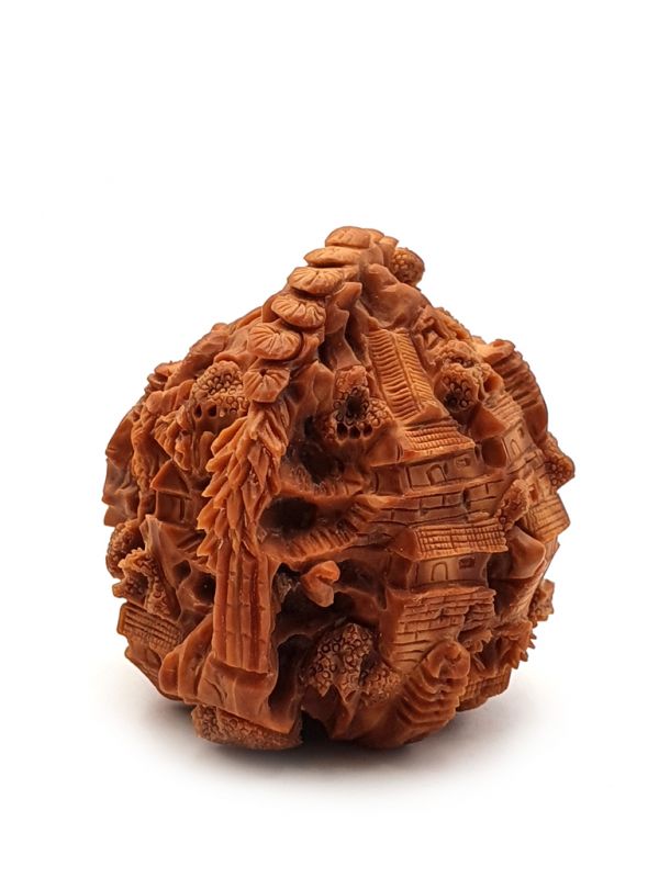 Chinese Carved Walnut - Chinese village 5