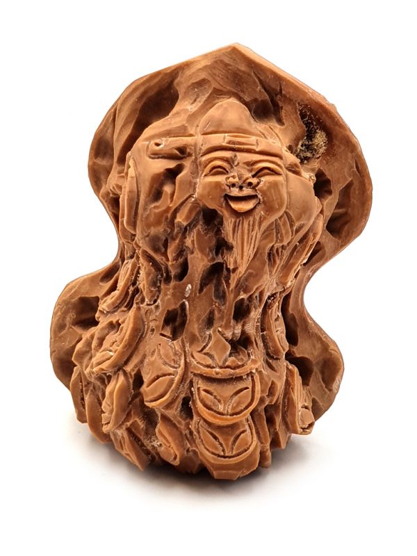 Chinese Carved Walnut - God of Wealth - Caishenye 2 1