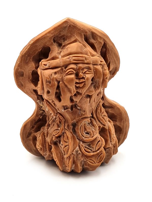 Chinese Carved Walnut - God of Wealth - Caishenye 2 2