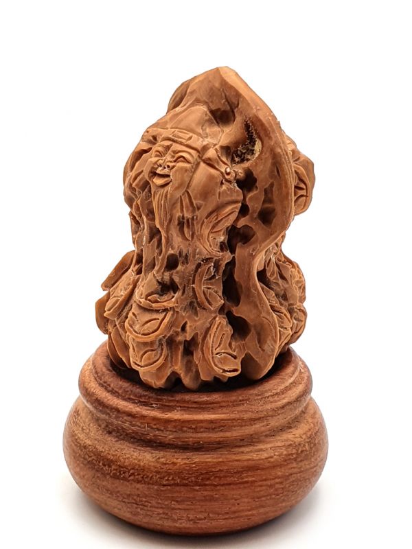 Chinese Carved Walnut - God of Wealth - Caishenye 2 4
