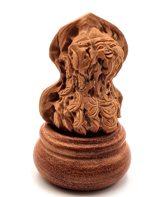 Chinese Carved Walnut - God of Wealth - Caishenye 2 5