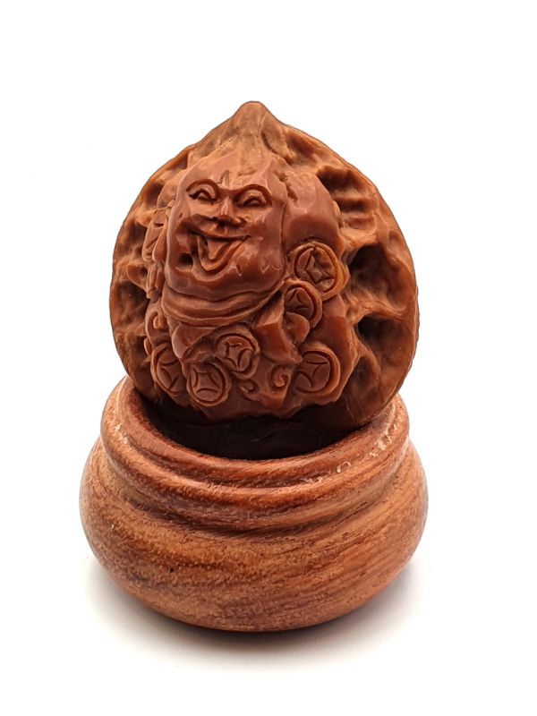 Chinese Carved Walnut - God of Wealth - Caishenye 4