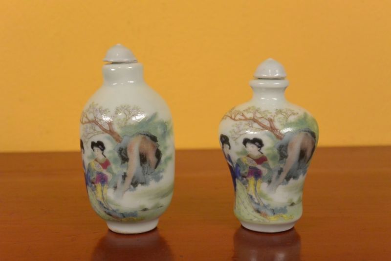 Chinese Chinese SnuffBottles Lot Court lady 1 4