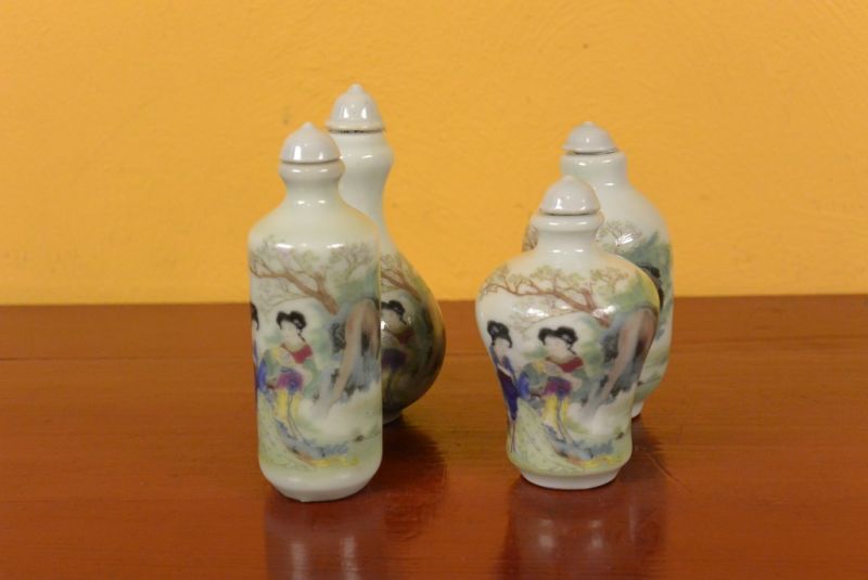 Chinese Chinese SnuffBottles Lot Court lady 1 5
