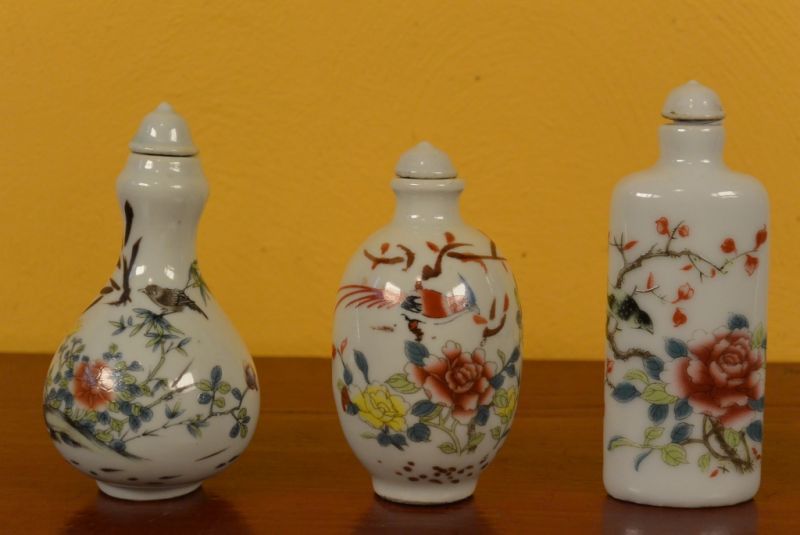 Chinese Chinese SnuffBottles Lot Flowers and Birds 2 3
