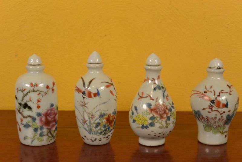 Chinese Chinese SnuffBottles Lot Flowers and Birds 3 1