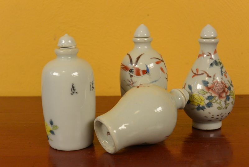 Chinese Chinese SnuffBottles Lot Flowers and Birds 3 5