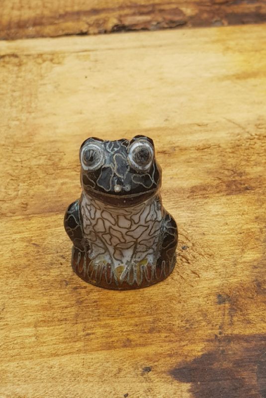 Chinese Cloisonné Animal - Frog - Black and White 1