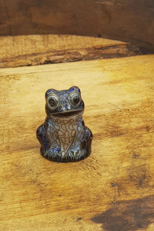 Chinese Cloisonné Animal - Frog - Blue 1