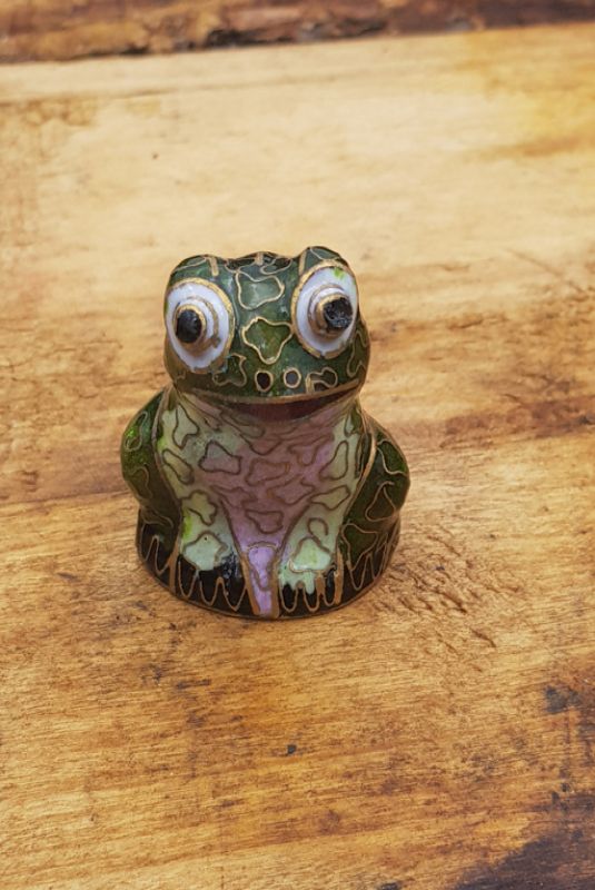 Chinese Cloisonné Animal - Green frog 1