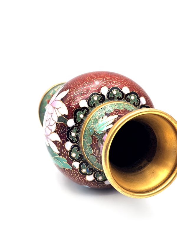 Chinese Cloisonné Vases: Craftsmanship and Tradition - Brown - Flowers 4