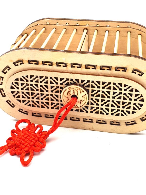 Chinese Cricket Cage - For daily use - Bamboo - Oval - Double cages 4