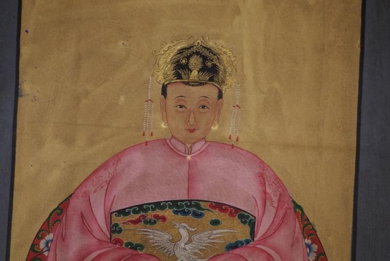 Chinese Dignitaries China Painting Pink 3