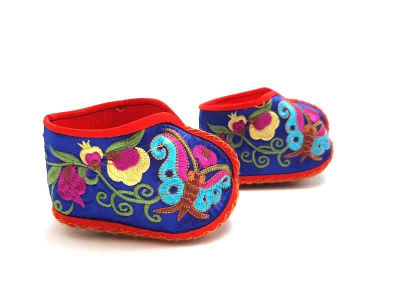 Chinese Embroidery - Miao Baby Slippers - Blue 1