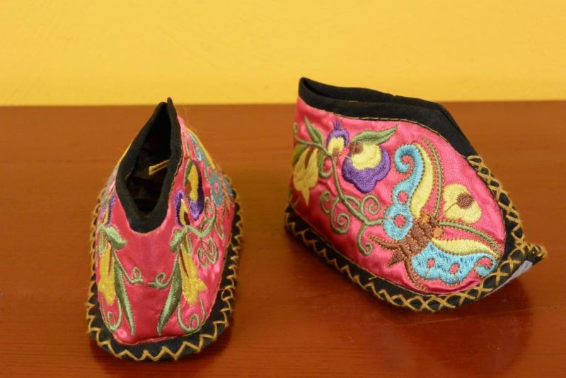 Chinese Embroidery - Miao Baby Slippers - Butterfly - Pink 3