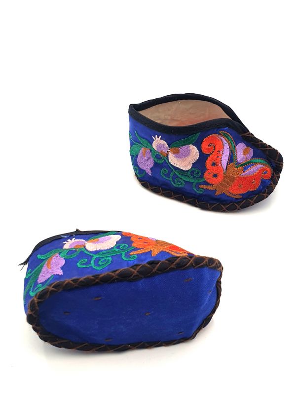 Chinese Embroidery - Miao Baby Slippers - Navy blue 2