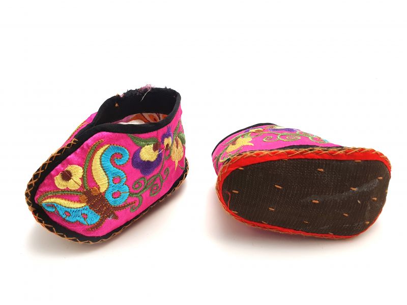 Chinese Embroidery - Miao Baby Slippers - Pink 3