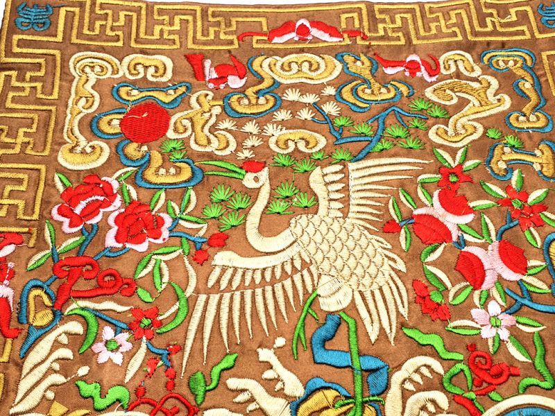 Chinese Embroidery - Square Ancestor - Emblem - White Crane 2