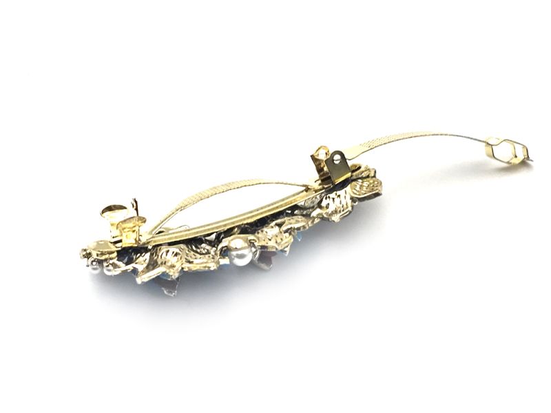 Chinese enamel barrette - Cloisonné - Flowers 4
