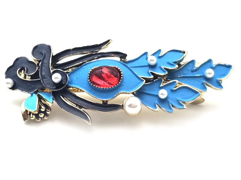 Chinese enamel barrette - Cloisonné - The phoenix 2
