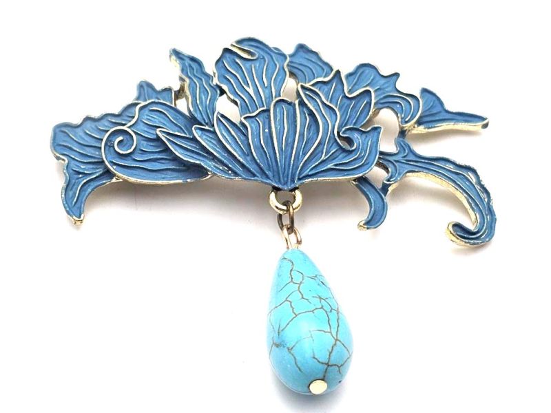 Chinese enamel brooch - Cloisonné - Flower 2