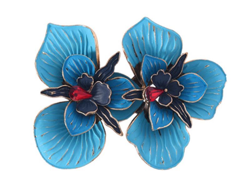 Chinese enamel brooch - Cloisonné - Orchid 1