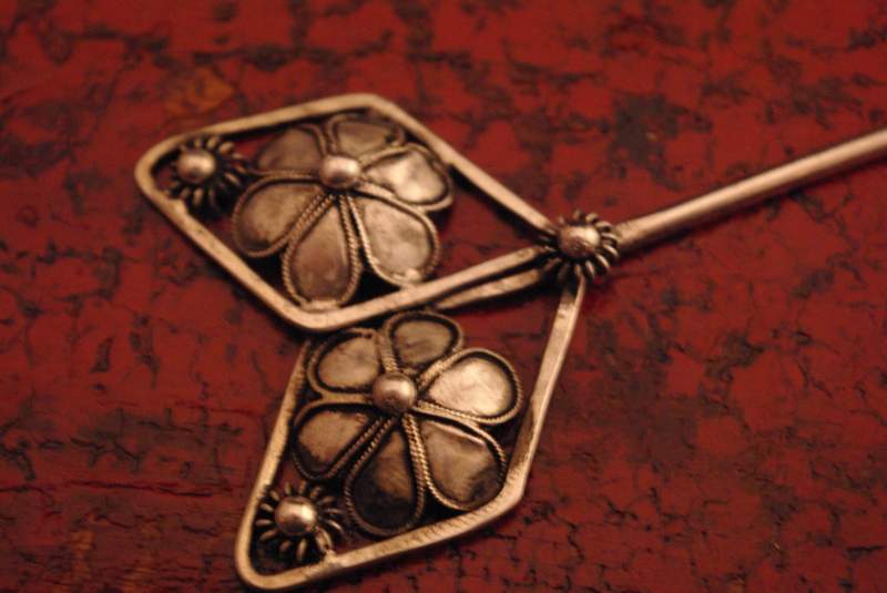 Chinese ethnic double Diamonds hairpins Miao minority 3
